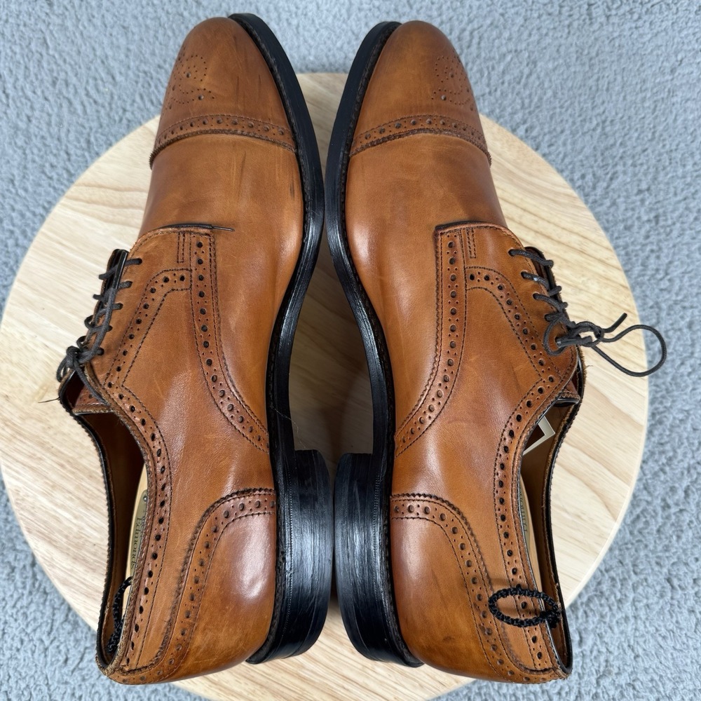 Allen Edmonds Sanford Mens Size 11.5 EEE Oxford Cap Toe Bourbon Brogue Leather - Picture 6 of 13